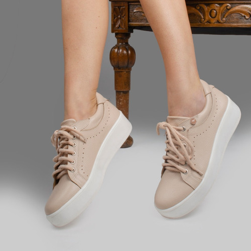 Imagen 4 de 9 de Zapatillas Zapatos De Cuero De Mujer Mavis - Ferraro