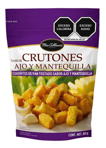 Crutones Mrs. Cubbison´s Gourmet Ajo Mantequilla Pack 80 Grs