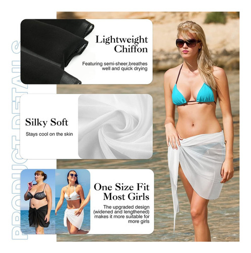 Ropa De Playa Mujer, Vestido Playa Mujer Ajustable Sarongs