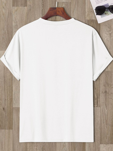 Playera De Moda Estampada Hombre Manga Corta Naranja M