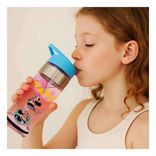 Botella De Agua Ligera Con Manija Para Niños Varios Diseños Minnie 1721-376