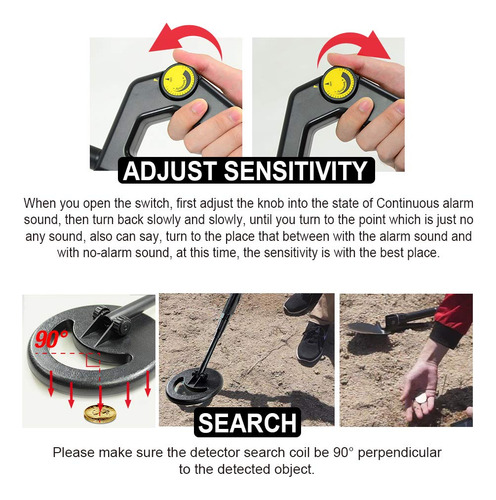 Allsun Detector De Metales De Playa Diy Mano Alta Sensibilid