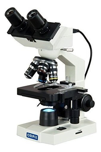 Microscopio Omax 40x-2000x Binocular LED con cámara 1.3MP