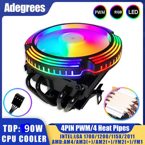 Disipador Para Cpu(amd/intel) Adegrees Nimbus B9 Rgb Tdp:90w