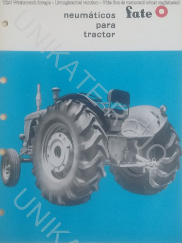 Antiguo Catálogo Fate Neumáticos Tractor Original Década 60