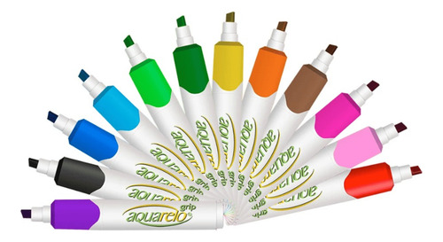 Plumon De Agua Aquarelo Grip Azor 12 Pza