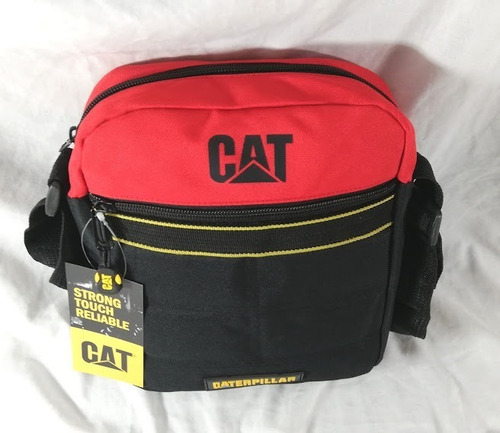Imagen 4 de 7 de Morral Caterpillar Porta Tablet iPad 9¨ Negro Franja Roja