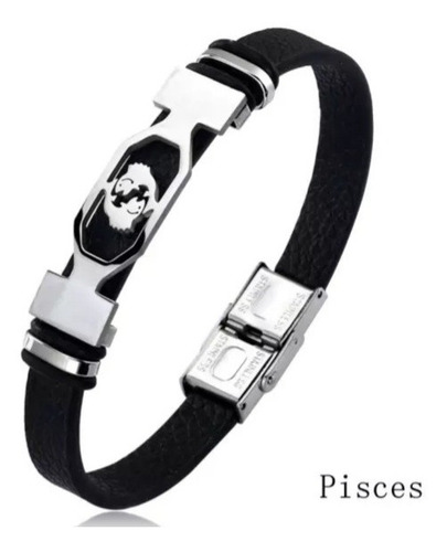 Pulsera Hombre Signo Piscis Cuero Exclusiva