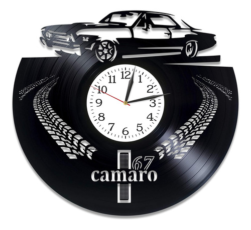 Kovides Chevy Camaro Room Art Lp Vinilo Reloj De Pared Con D