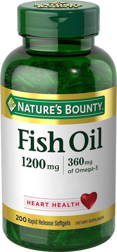 Aceite De Pescado 1200 Mg 360 Mcg Omega 3 200 Capsulas