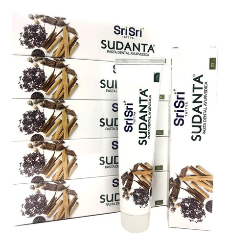 Imagen 3 de 3 de Sudanta Pasta Dental Sri Sri Ayurvédica Libre De Flúor X100g