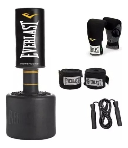 Kit Box Costal De Piso Powercore Everlast Y Accesorios