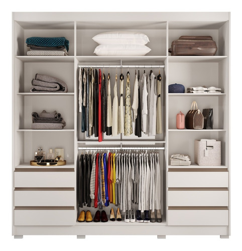 Imagen 2 de 7 de Placard Ropero 4 Puertas 6 Cajones 212x212x047 - Alvorada