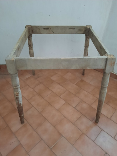 Antigua Base De Mesa De Madera Torneada