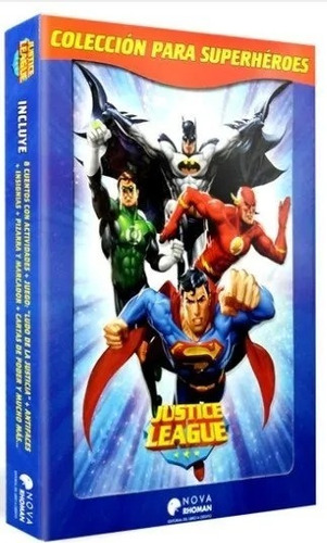 Libro Coleccion Para Superheroes Justice League 8 Tomos  Dvd