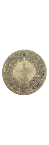 Moneda De 1/2 Sol Peruano, Año 1945.