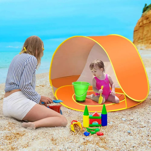 Tienda De Playa Infantil Con Piscina Y Protección Uv