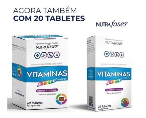 Suplemento Alimentar P/ Cães Nutrafases Vitaminas 20tabletes