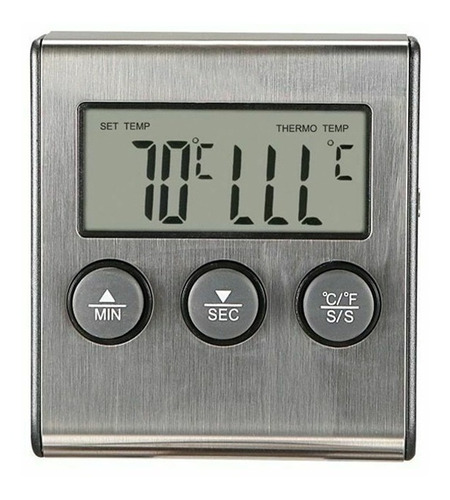 Imagen 4 de 4 de Termómetro Digital Multifunción Timer Sonda Espiga Cocina
