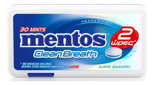 Pastilha Mentos Clear Breath Zero Açucar Peppermint 21g