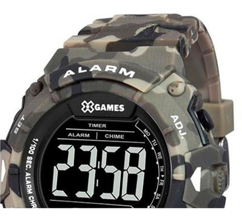 Imagem 2 de 8 de Relógio Masculino X-games Camuflado Verde Xmppd488 Pxep