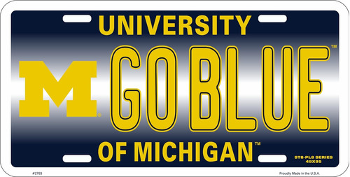 Placa De Matrícula Novelty  M Go Blue  De Michigan
