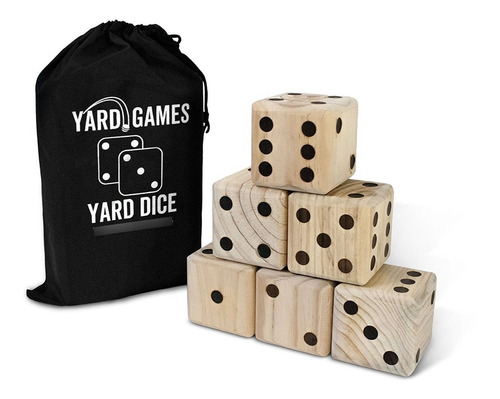  Dados Gigante De Madera   Para Juego De Mesa 6 Piezas 