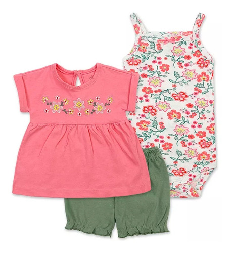 Conjunto Ropa De Bebe 3 Piezas Algodón Bebe Niña/maryshopcl