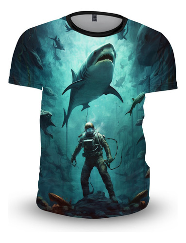 Playera Hombre Buzo Submarino Diseño Vintage Moda Casual