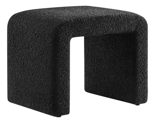 Taburete Simba De 24 En Tela Bouclé, Negro
