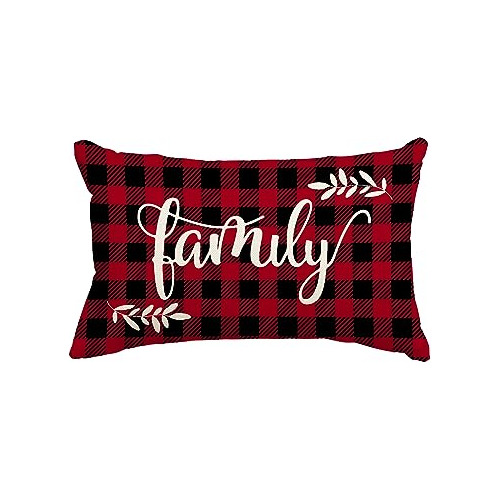 Funda De Almohada Familiar De Navidad Buffalo Plaid Avo...