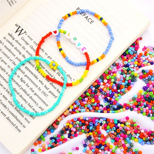 Perlas De Vidrio Multicolores De 3 Mm Para Hacer Joyas Y Man