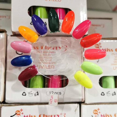 Imagen 4 de 9 de Gel Uv/led Miss Cherry Gama E 10ml Gel Semipermanente C/12pz