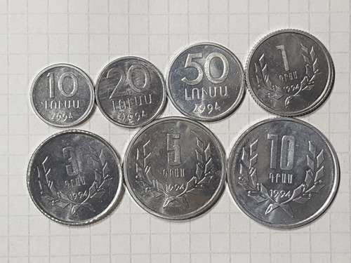 Armenia Colección 7 Monedas Diferentes Londas Y Escasas