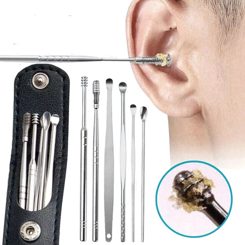 Kit Eliminación De Cerumen, Limpiador De Oídos Inoxidable F