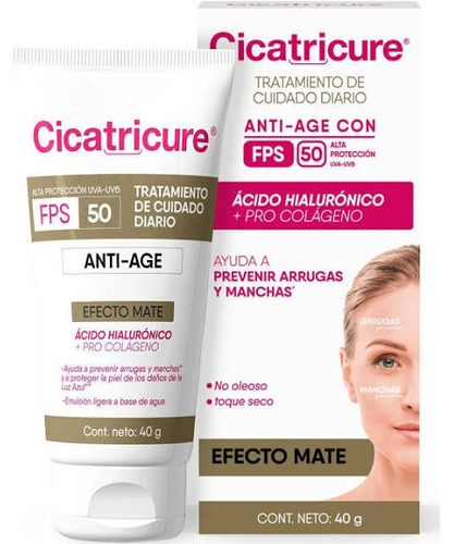 Cicatricure Crema Antiedad Fps 50 Efecto Mate 40g