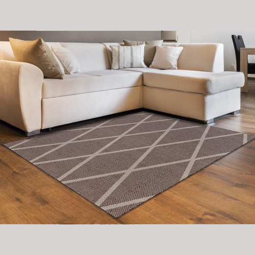 Tapete Sala Sisal Antiderrapante 2,00x250 Geometrico Marrom