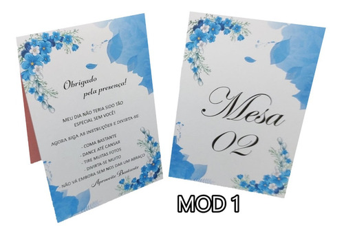 Imagem 1 de 6 de Placa Offset 180g Papel Numerada Para Mesa Kit 16 Peças
