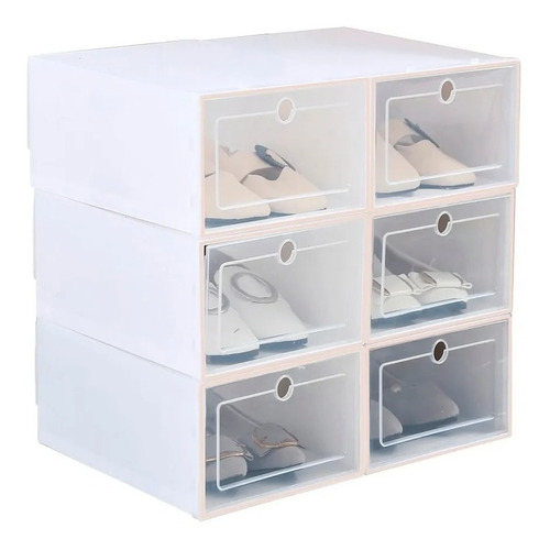 Cajas Estantes Organizador Rack Zapatos  Apilables Pack X6