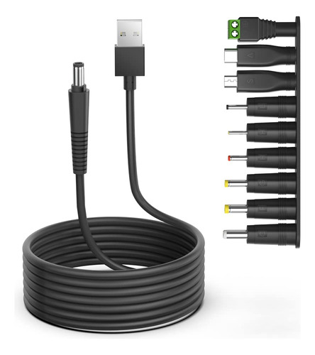 Taifu Cable De Alimentacin Usb A 12 V, Enchufe De 7 Puntas P