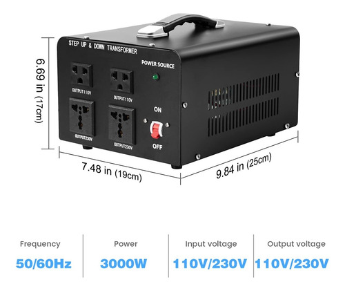 3000w Transformador De Voltaje Convertidor 220v A 110v