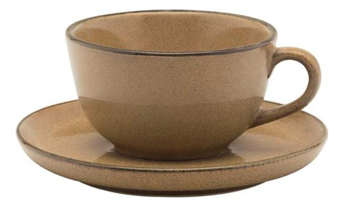 Aparelho De Jantar E Chá 20 Peças Oxford Flat Ocre