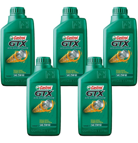 5 Castrol Gtx Alta Quilometragem 25w60 Mineral