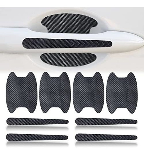 Ajxn 4 Pcs Car Door Handle Sticker, Carbon Fiber Gk8kc