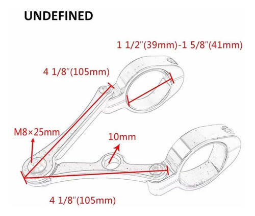 Imagem 4 de 6 de Suporte De Farol Moto Cnc 50/54mm