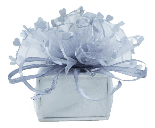 Saquinho P/ Bem Casado 26 Cm - 50 Unidades - Flor De Organza