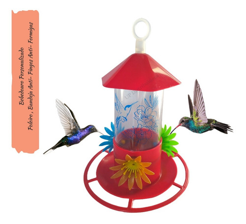 Bebedouro Suspenso Automatico 200ml Beija Flor Colibri Aves