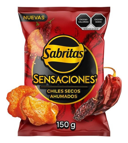 3 Pza Papas Fritas Sabritas Sensaciones Chiles Secos Ahumado