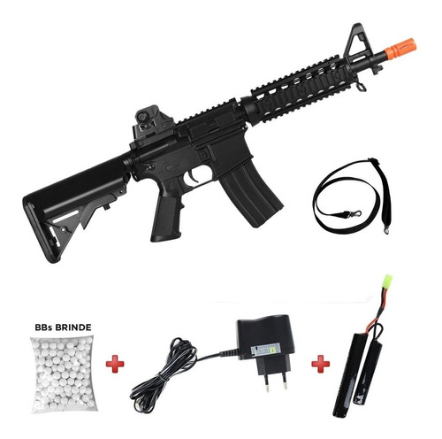 Rifle Airsoft Elétrico Bivolt Cyma M4 Cm506 + Kit Completo