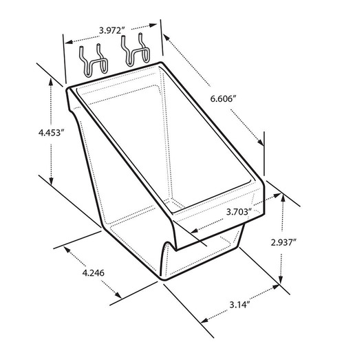 Azar Muestra 556119 4 W X 4.25 D X 4,5 H Display Bucket (
